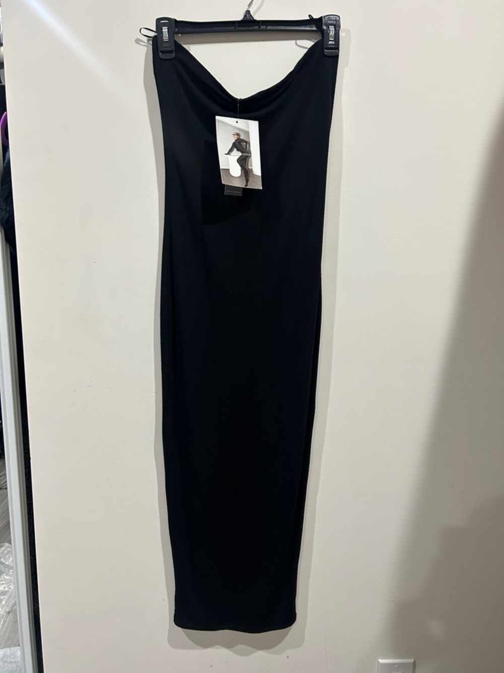 Sleek Black Maxi Slip Dress naked wardrobe